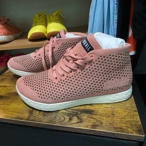 NoBull mid pink suede trainers